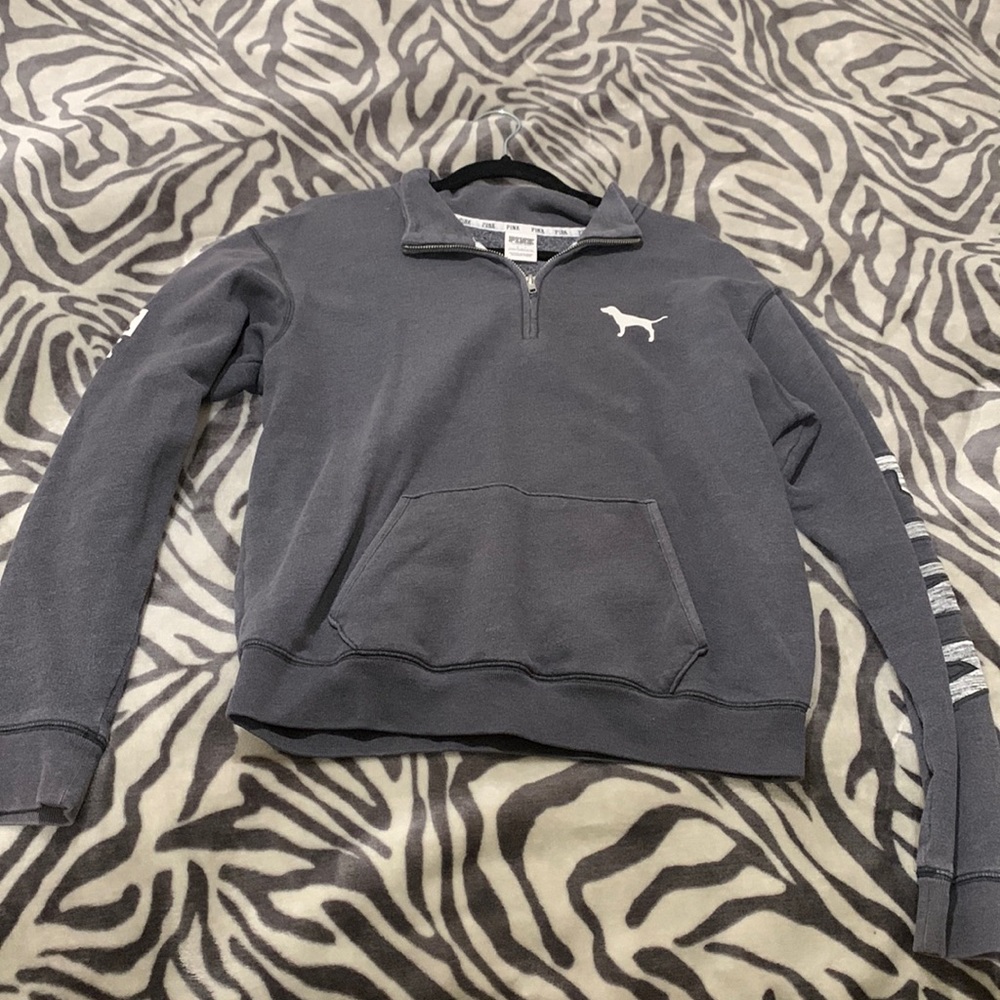 pink quarter collared zip up